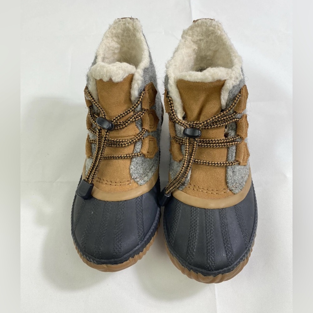 Cozy Brown and Gray Kids Boots
